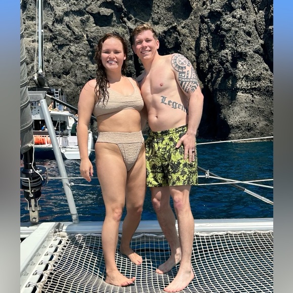 BOTH! Free-est Dylan High Waist Bikini Bottom AND Farrah Crop Bikini Top (STONE) - Picture 3 of 3